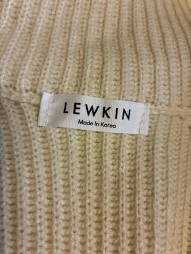 Lewkin Cream Zip Up Girl Sweater Size S — image 2 of 4